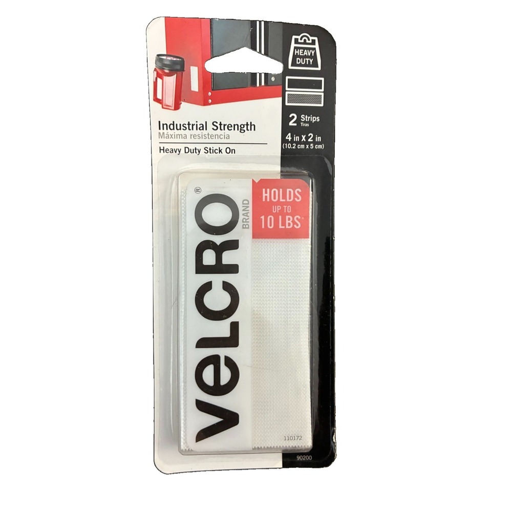 VELCRO Industrial Strength Fasteners Unisex 4x2in White Heavy Duty 2ct 90200